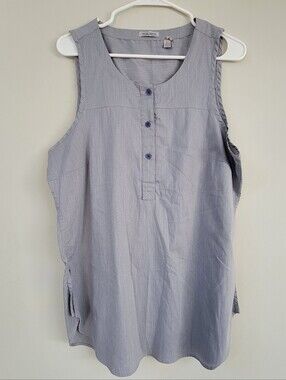 Toad & Co Panoview Cotton Tunic Tank Women Size L Hiking Outdoor Minimalist